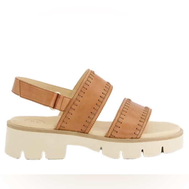 Super Soft Leather Sandals. Brown Leather With Decorative Stitching
